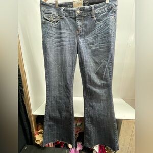 American Rag Vintage Y2K Low Rise Flare Jeans with Subtle Whiskering